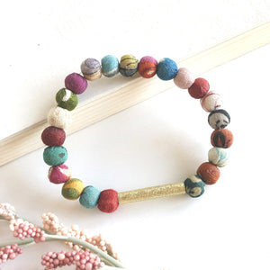 Kantha Linear Bar Bracelet